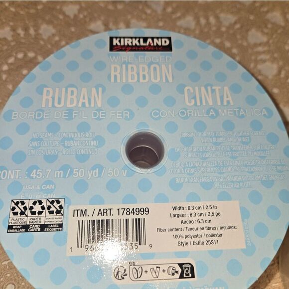 5 Pack Kirkland Wire Edged Pattern Ribbon 50 yrd x 1.5 new - Picture 8 of 8